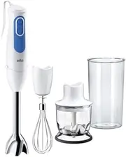 Braun MultiQuick 3 MQ3025 Hand Blender, 2 Speeds, Splash Control, Dishwasher Safe parts, 350ml Chopper, Whisk and 600ml BPA-Free Plastic Beaker - White