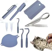 Tick Remover Tool,Kitten Flea Puller Set - Portable Flea and Tick Remover Tool Kit for Home, Travel, Multi-Pet Household