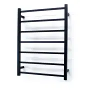 Radiant Matte Black 600 x 800mm Square Heated Towel Rail (Left Wiring) BSTR01LEF