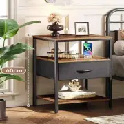Bedside Table with Charging Station（Upgraded, Bed Side Table with USB Ports a...
