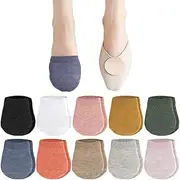 [Dress Cici] Cotton Toe Cap Half Foot Socks, Top Topper Top Cover for Pump, Mules, Flats Shoes (10 Pairs)