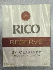 Rico Reserve 2006 Bb Clarinet Reeds, Strength 2.5 - Box of 5 #RCR0525 New in Box