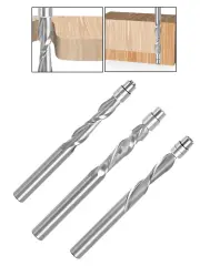 LAVIE 1/4 Inch 6.35mm Shank Solid Carbide Top Bearing Guided Two Flute Flush Trim Router Bits Woodworking Milling Cutter