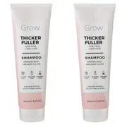 2x Grow Thicker Fuller 250ml Volume Shampoo Hair/Scalp Care For Fine/Limp Strand