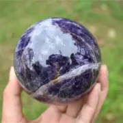 Natural Dream Amethyst Carved Ball Reiki Crystal Sphere Christmas gift XQ2907