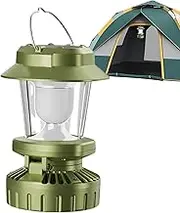 Camping Lantern - Portable LED Lanterns | USB Charging Work Lamp with Fan | Foldable Waterproof Solar Tent Light for Garden RV Backyard Hiking Tent Emergencies Outdoor Landscaping