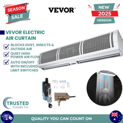 VEVOR 900mm Electric Air Curtain, 3-Speed Overhead Door Fan with Limit Switch