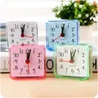 Cute Student Alarm Clock Square Bedside Compact Clock Desktop Decor Clock ZX