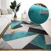 Large Soft Bedroom Living Room Carpet Anti-Slip Floor Mat Rug Modern Geometry 2