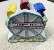 Vintage Ferris Wheel Cookie Jar Corning Factory Store 99 County Fair Collectible