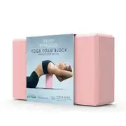 lomi fitness yoga foam block for posture relief Pink and square aligns restores