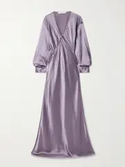 [Christopher Esber] Christopher Esber - Cutout Silk-satin Maxi Dress - Lilac - UK 8 UK 8 Purple