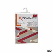 Tablecloth Thin Canvas Anti-stain Stripes 140 x 180 Cm Maroon 10 Units