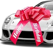 MIFFLIN Giant Car Bow, Red (30 inch) - Happy Birthday, Weather-Proof, Easy Assembly, Big Gift Bow, Car Decor