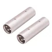 2 Pack 3-Pin XLR Male to Male Adapter for Power Amplifier Mixer Microphone