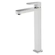 Modernnational Eva Mini Chrome And Matt White Solid Brass High Rise Basin Mixer
