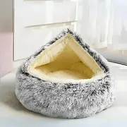 Calming Donut Dog Bed Cat Bed, Anti-Anxiety Washable Round Bed, Fluffy Dog Cuddler Bed, Cozy Dog Cat Cushion Bed for Small Puppy
