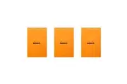 3x Rhodia No.19 Top Stapled A4+ Notepad Office Stationery Ruled w Margin Orange