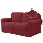 CHUN YI 5 Piece Stretch Loveseat Sofa Cover, 2 Seater Couch Slipcover with Two
