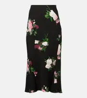 [Erdem] Erdem Floral midi skirt AU 14 black