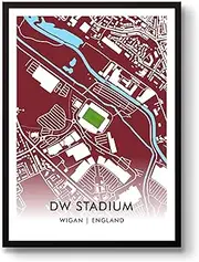 GroundDesigns WIGAN WARRIORS Rugby League Gift DW STADIUM Art A3 Print WWRLFC