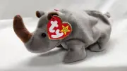 Spike the Rhinoceros TY Beanie Baby with Tag 1996, Retired