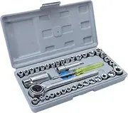 SEWACC 1 Set Professional Repairing Ratchet Wrench Durable Socket Disassembly Tool Kit for Automotive Maintenance Comfortable Grip High Hardness and Practical Design