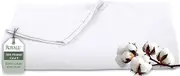Royale Linens 300 Thread Count 100% Long Staple Combed Cotton Flat Sheet - Super Soft - Top Sheets - Queen Flat Sheet Sold Separately - Breathable, Cool & Crisp Percale Sheets Only (Queen, White)