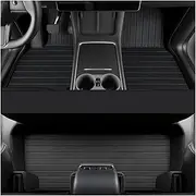Compatible for Tesla Model 3 Custom Fit Car Accessories Floor Mat Interior ECO Material for Highland of 2024 for Front and Rear Seat(Black)