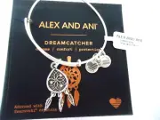 Alex and Ani DREAMCATCHER Russian Silver Charm Bangle New W/Tag Card & Box