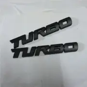2x Matte Black TURBO Metal Emblem Sticker Badge Decal GT Luxury 3D Racing Motors (for: Renault)