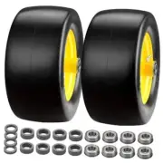 11x6.00-5 Flat Free Tire, 2 Pack Bad Boy 11x6.00-5 Solid Tires（Yellow Rim)