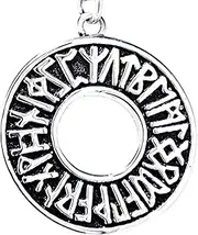 [Kiss of Leather] Large Rune Ring Pendant Stainless Steel No. 44, Stainless Steel, No Gemstone
