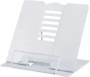 Desk Book Stand Holders for Reading Hands Free, Durable Metal Adjustable White