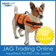 DOG LIFE JACKET ORANGE PET PFD SAFETY VEST - AQUATRACK BUOYANCY FLOTATION AID