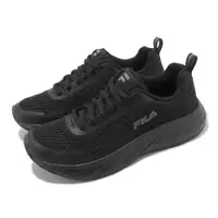 在飛比找PChome24h購物優惠-Fila 慢跑鞋 Molecules 女鞋 黑 全黑 基本款