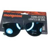 Mongoose Boys Black With Blue Mirror Lenses 100% UV Sunglasses New In Package