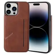 Soka Hanman Card Leather Case (Suits iPhone 15 Pro Max) - Brown