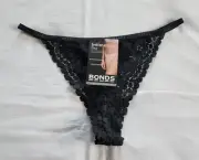 Bonds Ladies WTWD BAC Black Intimately Sheer Lace G String Brief Size 16 New