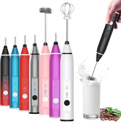 Batidor eléctrico de mano recargable, Espumador de leche, batidor de café