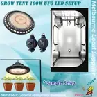 Hydroponic 80x80x160cm Grow Tent Setup Full Spectrum UFO 100W LED Grow Light kit