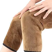 [Nuyhgtr] Soft Wool Knee Sleeves, Thickened Wool Knee Pads, Cold Weather Knee Pads, Knee Support Leggings, Legging Stockings and Cold-Sensitive Joint Pads, 233.5g, Pads for Joint, Brown Velvet