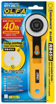 Olfa 45mm Rotary Cutter, 40th Anniversary With Endurance Blade, Model RTY-2G/H
