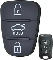 MKVAXR Replacement Rubber Pad 3 Buttons Car Remote Key Fob Shell, for Kia, Soul, Venga, Picanto Rio, for Sorento, Ceed, Sportage Car Key Case
