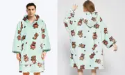 Unisex Oversized Plush Hooded Blanket - Teddy Bear