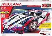 Meccano, 25-in-1 Motorized Supercar STEM Model Building Kit with 347 Parts, Real Tools and Working Lights, Kids Toys for Ages 10 and up