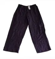 NWT Eileen Fisher Large Straight Leg Purple Haze Sueded Rayon Vine Pants