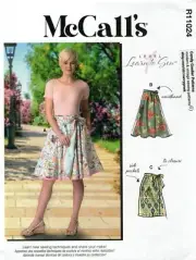 McCall's R11024 LEARN TO SEW Wrap Skirts w Tie Ends, Pockets Sz 8-16 M7129 UC