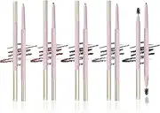 Joyeee 5 PCS Eyebrow Pencil, Brow Pencil Waterproof Long Lasting Makeup Brow Pen Set, Ultra Fine Draws Tiny Brow Hairs, Fills in Sparse Areas Gaps, Double-Ended with Brow Brush Travel Size Gift Kit