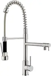 Decaura Luxury Dual Spout Kitchen Tap Twin Spout Basin Mixer Tap 360° Swivel Solid Sink Faucet (Brushed Nickel)